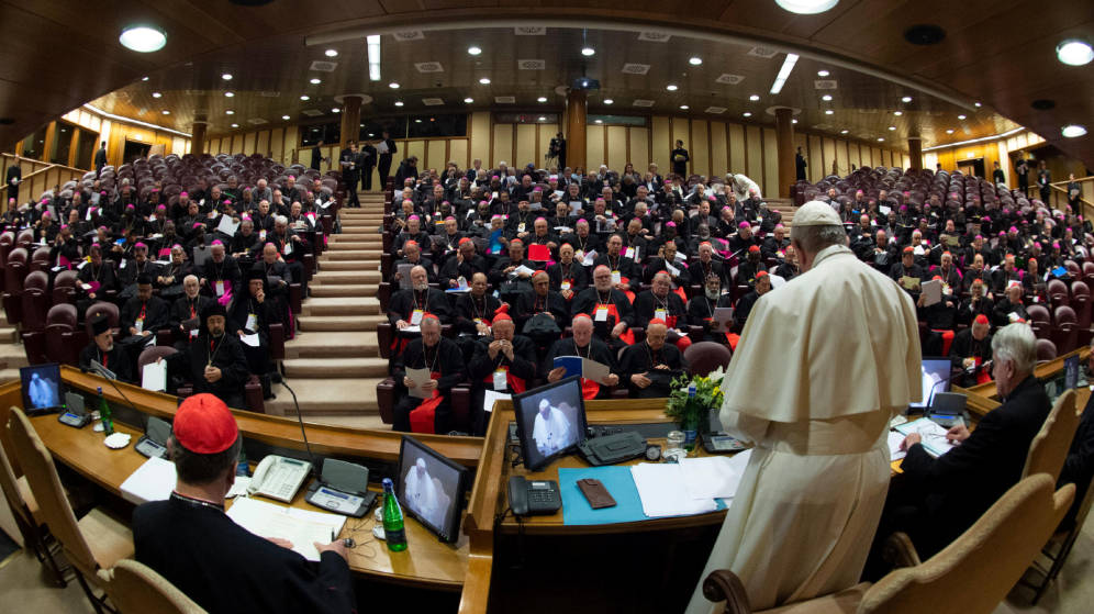 El papa Francisco, en la reunión para tratar la crisis mundial de abuso sexual. (Reuters)